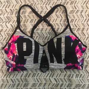 PINK padded sports bra